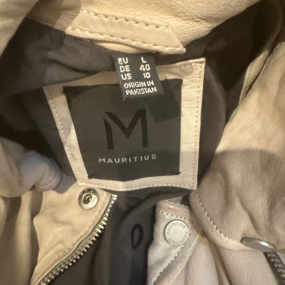 Mauritius: Sofia Rf Leather Jacket, Off White (L) - image 4